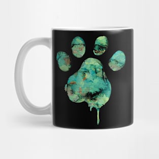 Dog t shirt   watercolor paw Mug